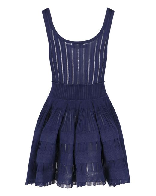 Alaïa Blue Crinoline Stretch-woven Blend Mini Dress