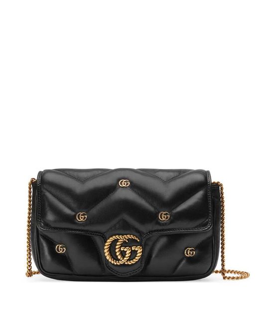 Gucci Black Mini Gg Marmont Shoulder Bag