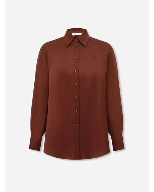 Zimmermann Brown Plain Silk Blouse
