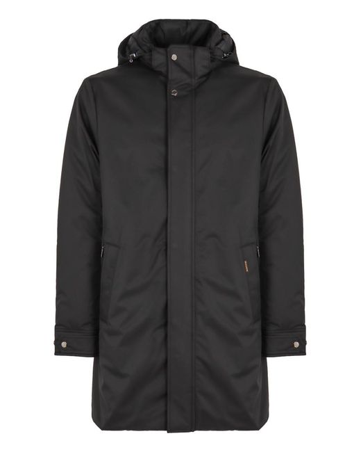 Moorer Black Vermont Technical Fabric Parka for men