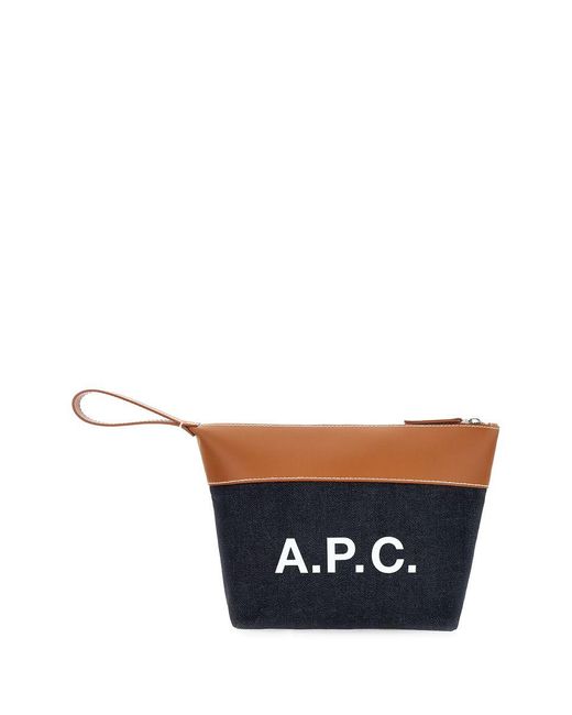 A.P.C. White Axel Clutch With Print for men
