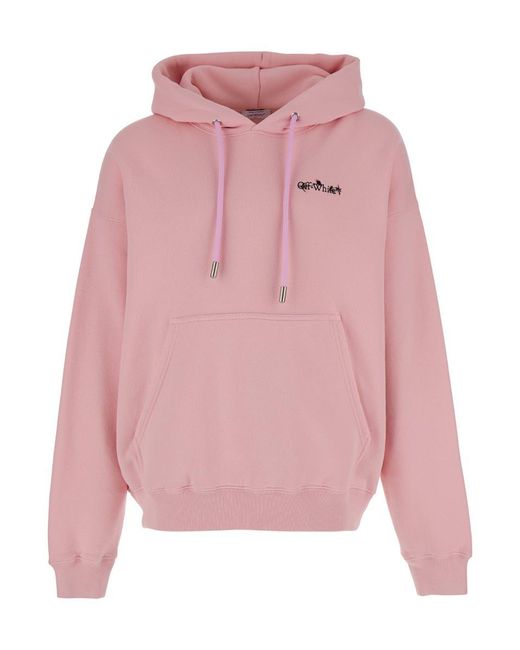 Off-White c/o Virgil Abloh Pink Hoodie With Flower Arrow Print for men