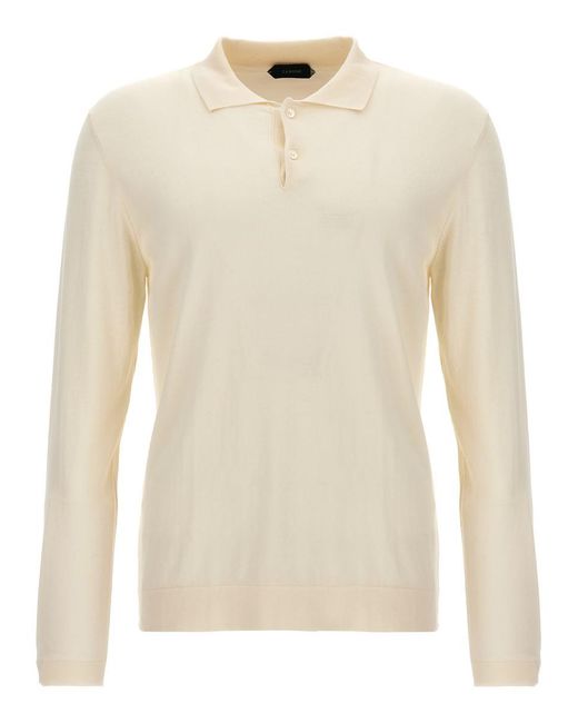 Zanone Natural Cotton Silk Polo Shirt for men