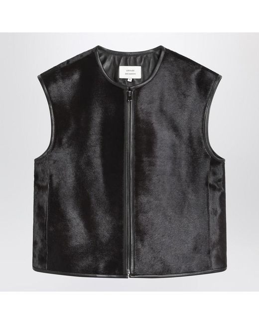 Loulou de Saison Black Ampas Vest In Pony-effect