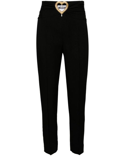 Moschino Black Tailored Trousers With Cut-Out Details
