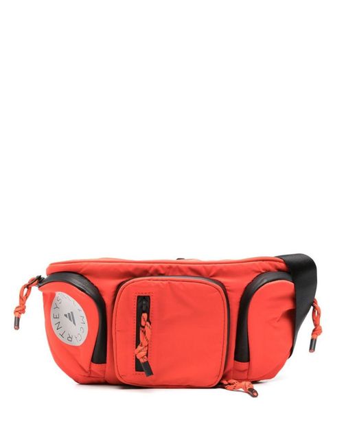 Adidas By Stella McCartney Red Logo-print Belt Bag