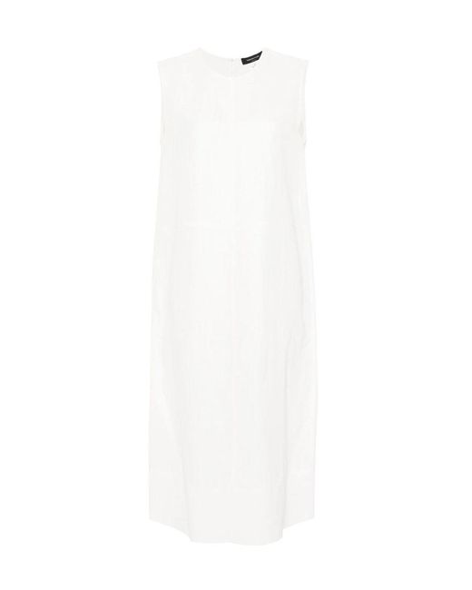 Fabiana Filippi White Linen Blend Midi Dress