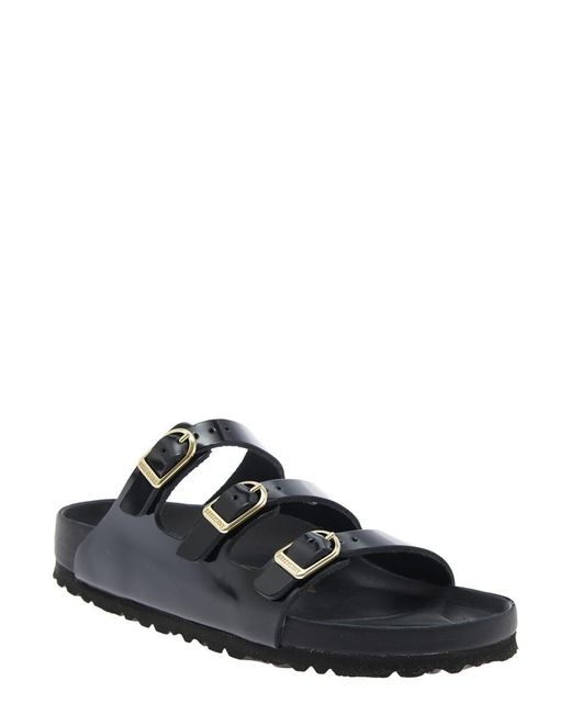 Birkenstock Black Florida Dbuckle Exquisite Shine