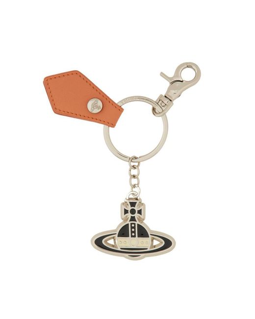 Vivienne Westwood White Keychain With Orb Logo