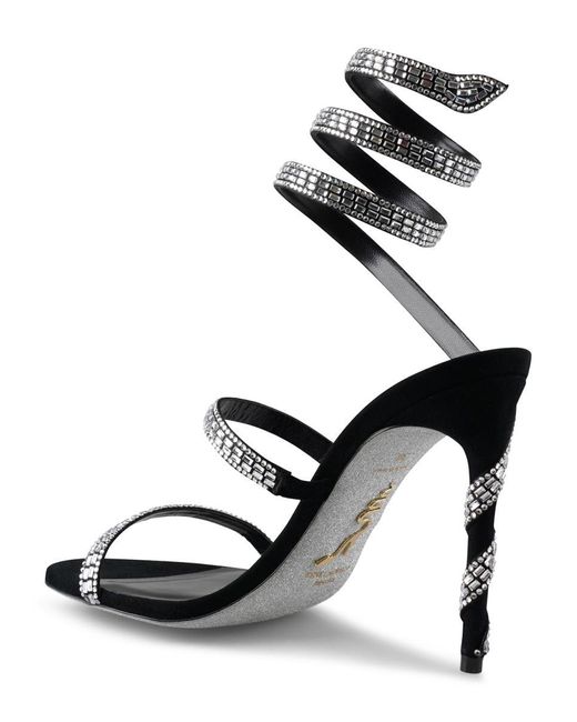 Rene Caovilla Black 115mm Crystal-embellished Sandals