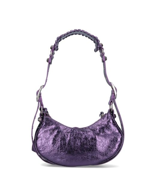 Balenciaga Purple "le Cagole Xs" Shoulder Bag