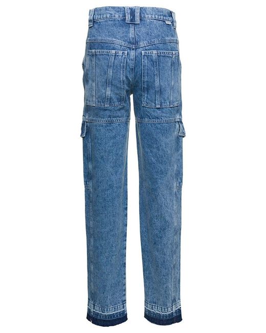 Isabel Marant Blue Denim Cargo Pants With Pockets