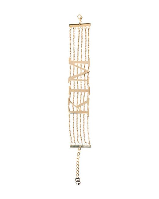 Dolce & Gabbana White 'kim' Gold-colored Multi-chain Chocker In Brass Woman