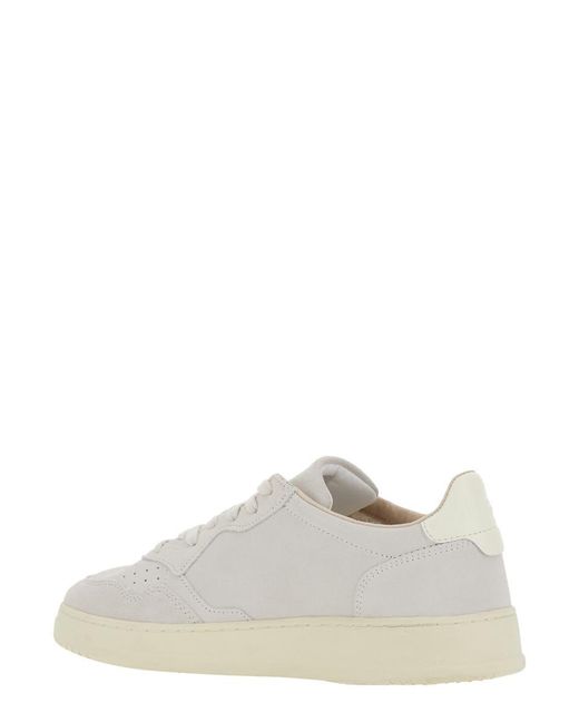 Autry White 'Medalist' Low Top Sneakers With Logo Patch On Tongue And Side And Logo Lettering On The Heel for men