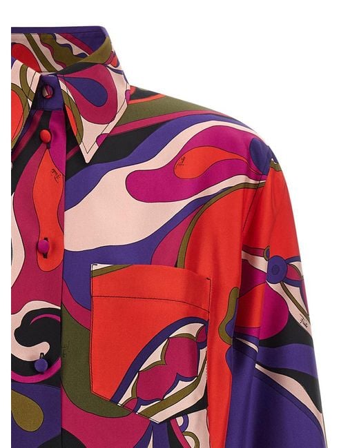 Emilio Pucci Red Silk Shirt