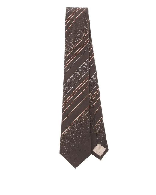 Emporio Armani Brown Paten Tie Accessories for men