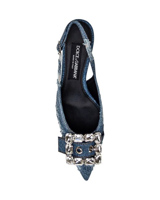 Dolce & Gabbana Blue Slingback In Denim