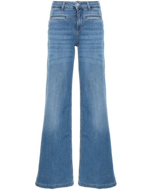 Liu Jo Blue Flared Stretch Cotton Jeans