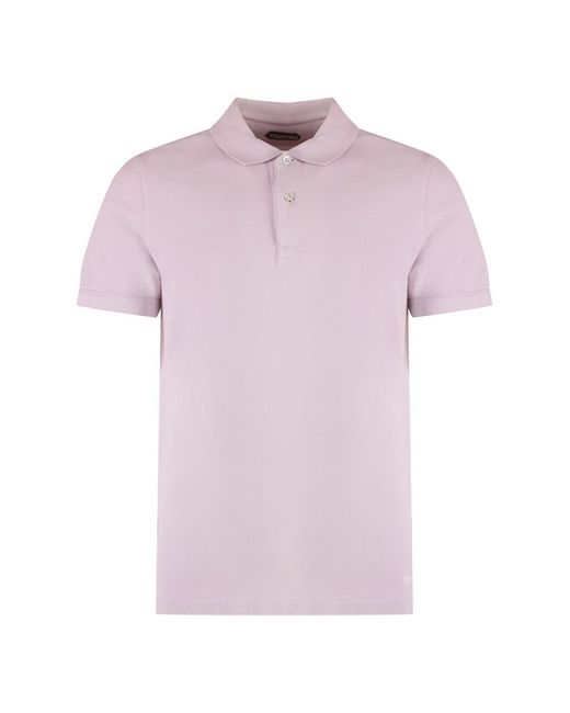 Tom Ford Purple Short Sleeve Cotton Polo Shirt for men