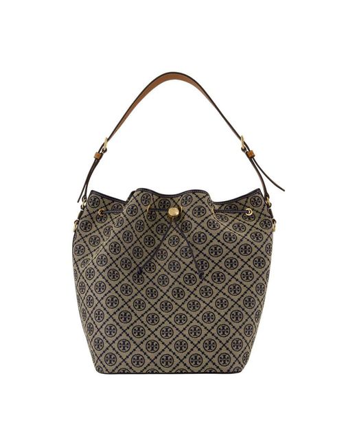 Tory Burch Brown T-monogram Oversized Shoulder Bag