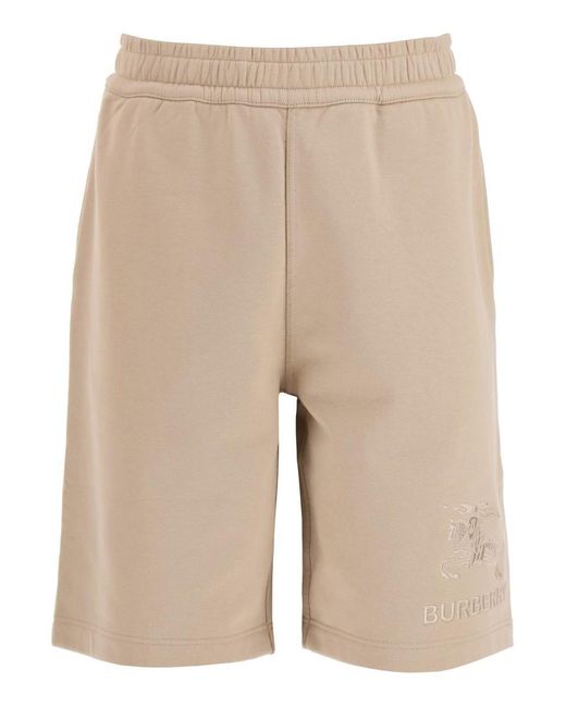 Burberry Natural Taylor Sweatshorts With Embroidered Ekd for men