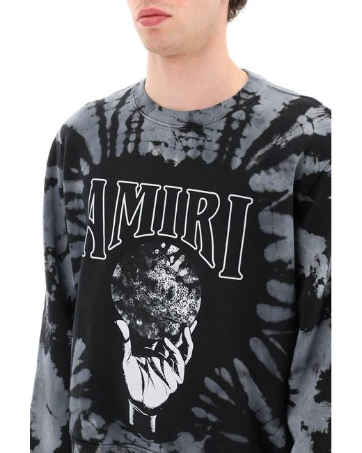 Amiri - Tie-Dye Moon-print Sweatshirt - Men - Wool/Cotton - L - Black