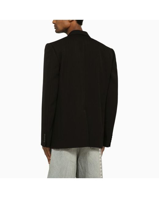 Balenciaga Black Wool Single Breasted Jacket for men