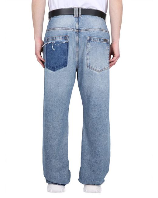 Balmain Blue Loose Fit Jeans for men