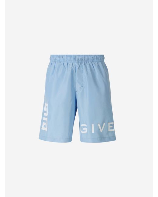 Givenchy Blue Logo Technical Swimsuit for men