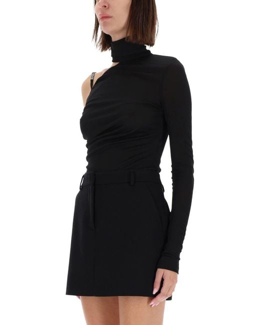 Versace Jeans Couture Black One-Shoulder Body Top