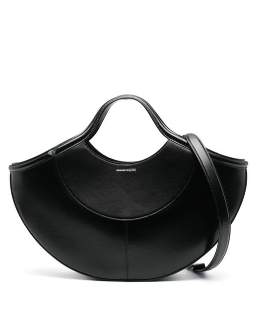 Alexander McQueen Black The Cove Leather Handbag