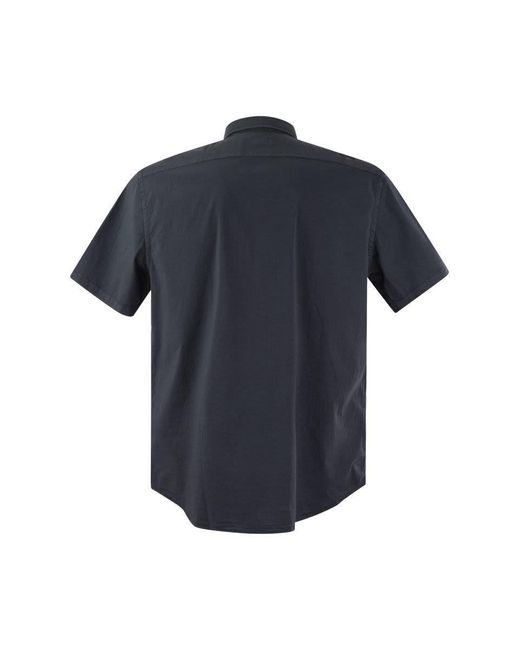 Peserico Blue Stretch Cotton Poplin Shirt for men