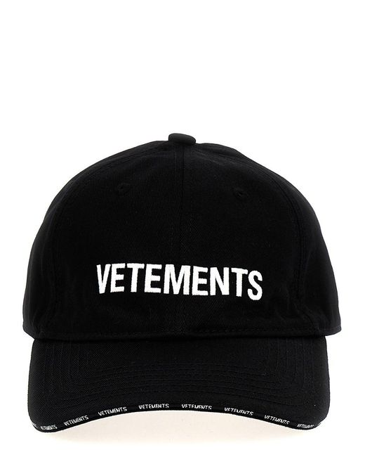 Vetements Black Logo Cap Hats
