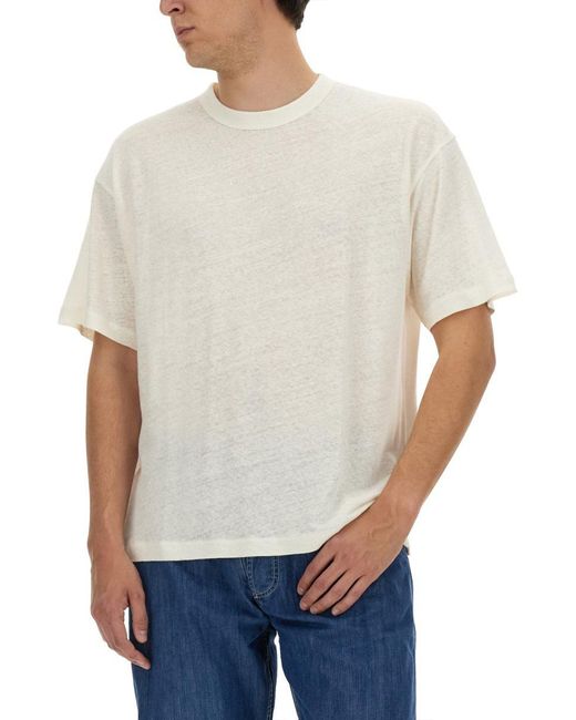 YMC White Cotton And Linen T-Shirt for men