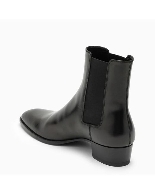 Saint Laurent Black Chelsea Wyatt Boots for men