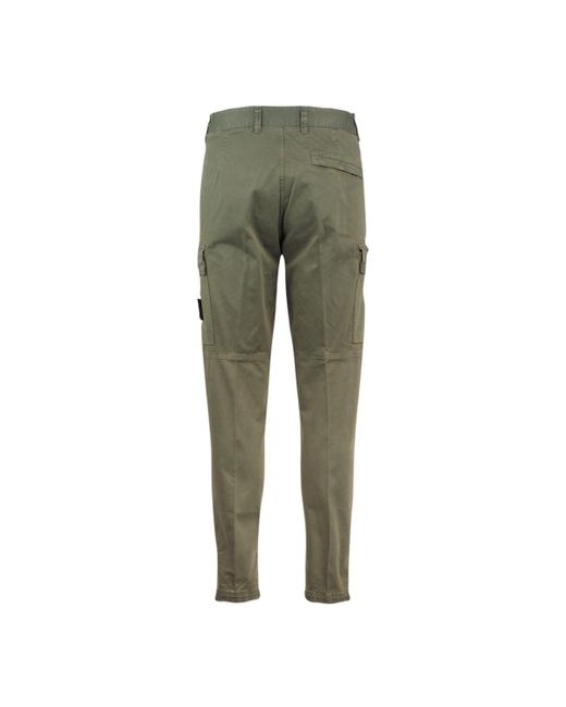 Stone Island Green Cargo Pants Regular Fit 'Old' Treatment' Musk for men