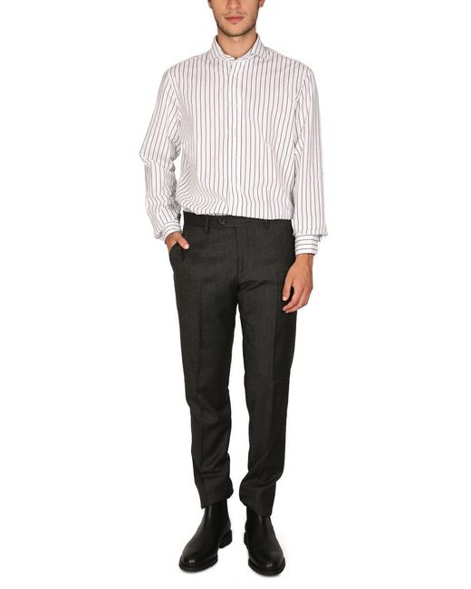 Lardini White Shirt With Striped Pattern for men