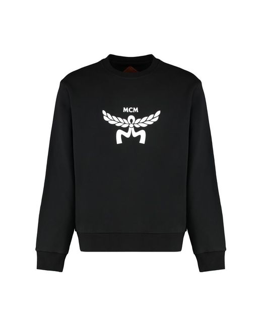 MCM Black Cotton Crew-Neck Sweatshirt