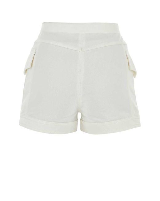 Balmain White Paris Shorts