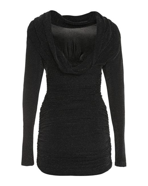 Saint Laurent Black Lurex Knit Dress