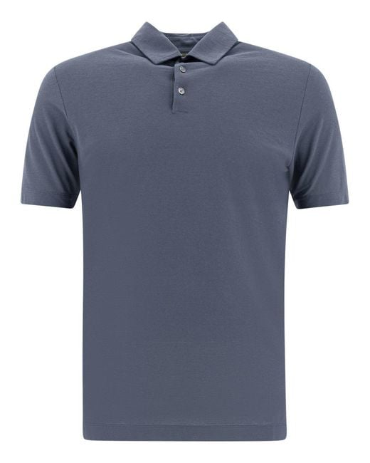 Zanone Blue Polo Shirts for men