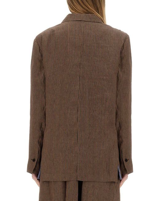 Alysi Brown "Micro Stripes" Blazer