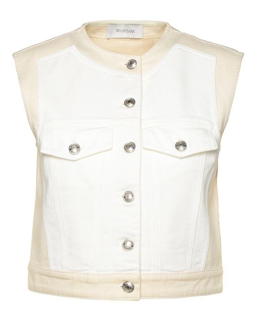 Sportmax White 'Ascent' Cotton Vest