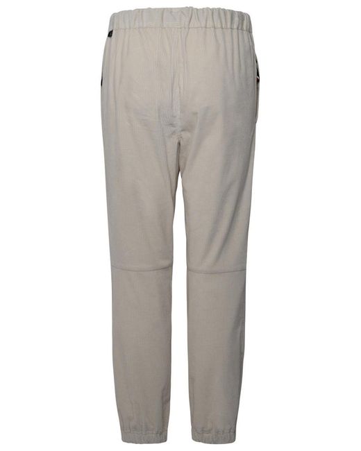 3 MONCLER GRENOBLE Gray Ivory Velvet Trousers