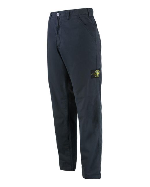 Stone Island Blue Straight Trousers for men