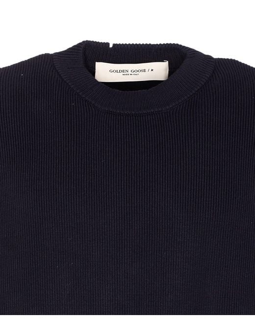 Golden Goose Deluxe Brand Blue Sweaters for men