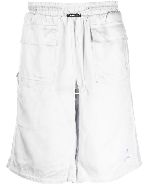 PUMA White Logo-buckle Track Shorts for men