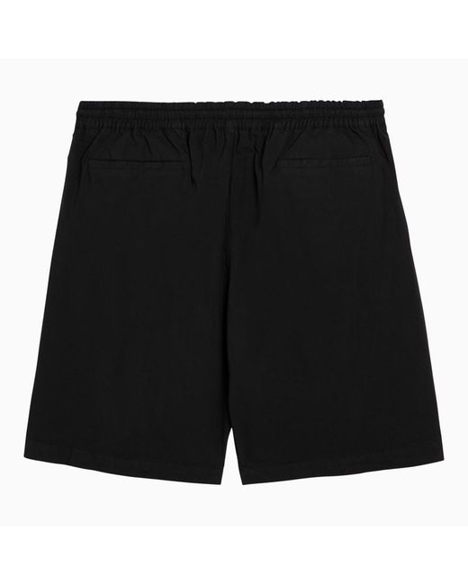PT Torino Black Cotton-Blend Bermuda Shorts for men