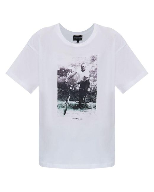 Emporio Armani White T-Shirt With Print
