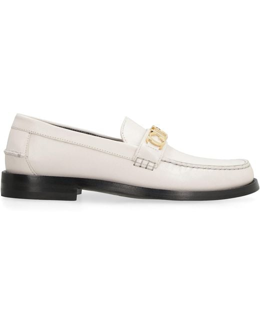 Gucci White Logo Leather Loafer